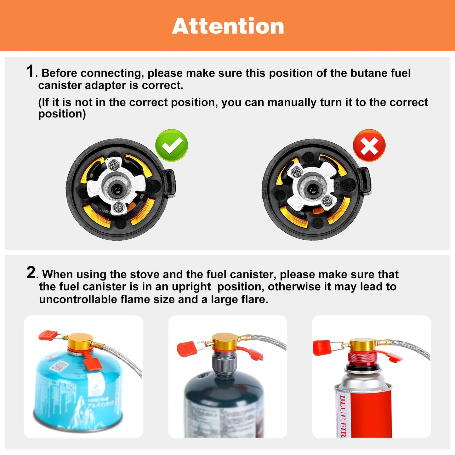 🔥🌟9900W/7200W Windproof Camping Stove, Camping Gas Stove with Piezo Ignition