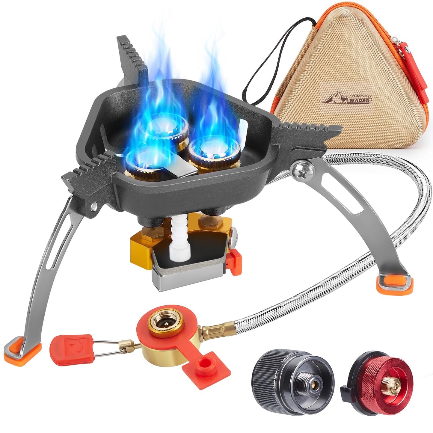 🔥🌟9900W/7200W Windproof Camping Stove, Camping Gas Stove with Piezo Ignition