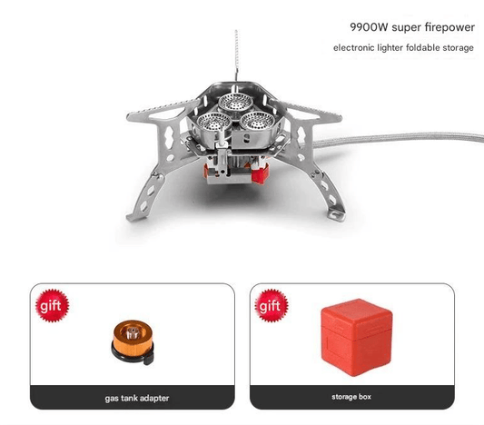 🔥🌟9900W/7200W Windproof Camping Stove, Camping Gas Stove with Piezo Ignition