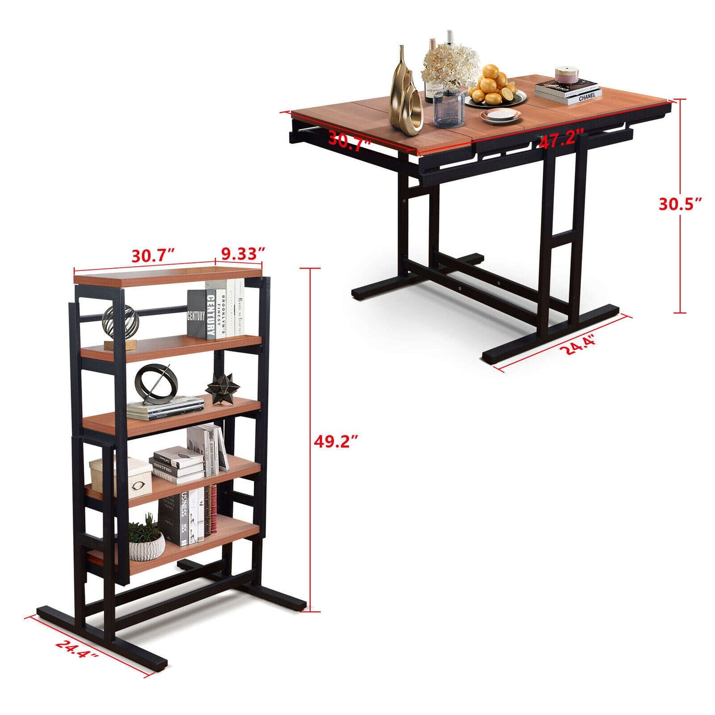Convertible Dining Table and Bookshelf & free shipping
