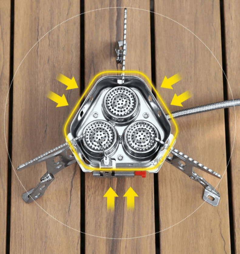 🔥🌟9900W/7200W Windproof Camping Stove, Camping Gas Stove with Piezo Ignition