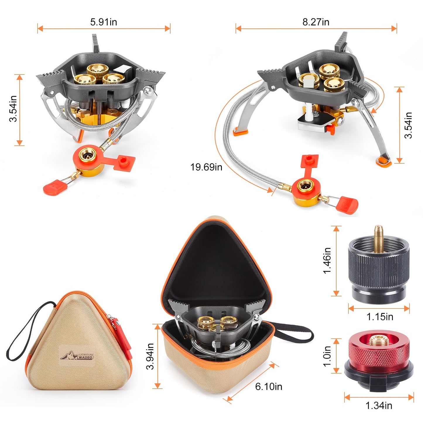 🔥🌟9900W/7200W Windproof Camping Stove, Camping Gas Stove with Piezo Ignition